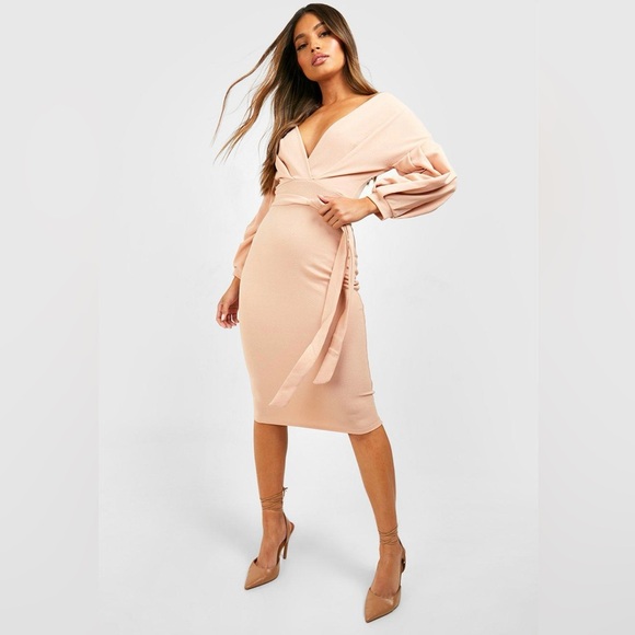 NWOT Boohoo Midi Bodycon Dress - Picture 3 of 8